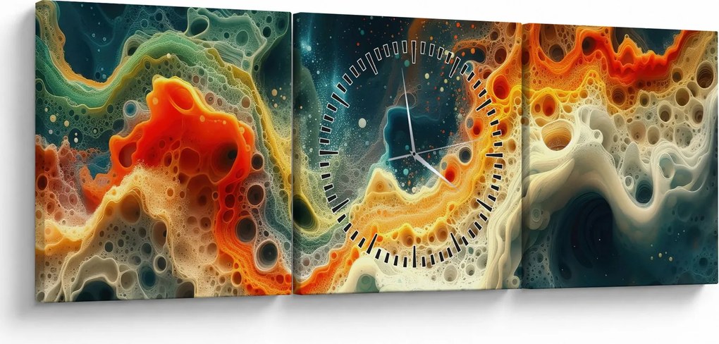 Tablou - Abstracție modernă (cu ceas) (90x30 cm)