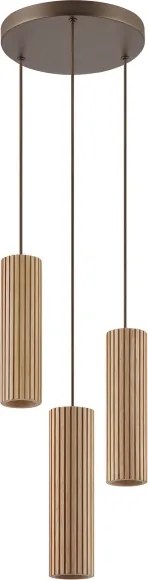 Brilliant - Lustră pe cablu LAKEWOOD 3xGU10/10W/230V, diametru 28 cm, maro