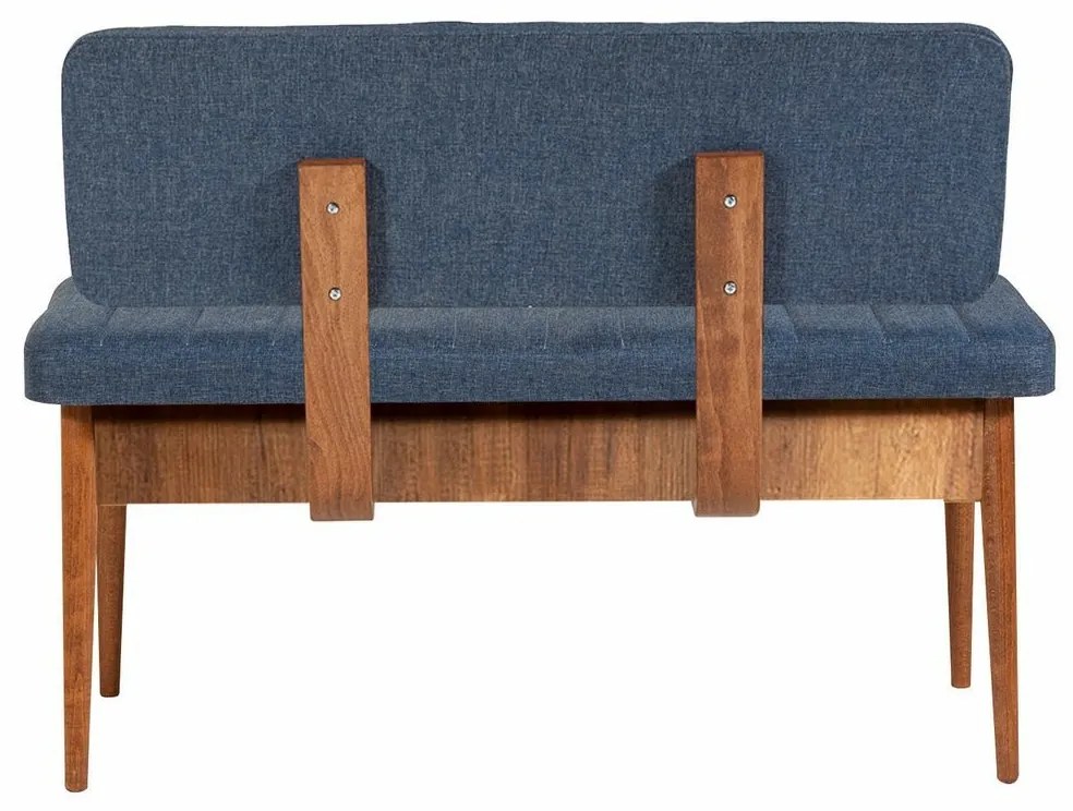 Bancă Vina Dark Blue and Walnut