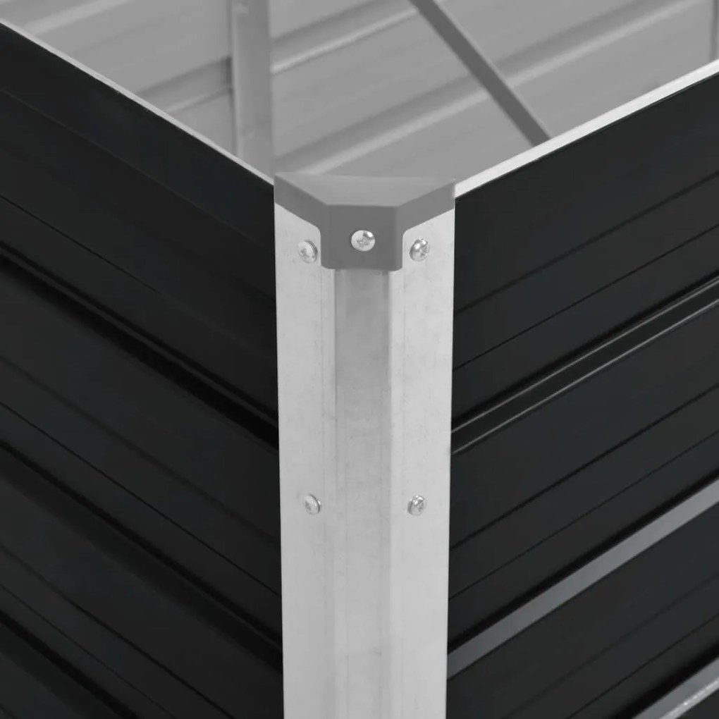 Strat inaltat de gradina antracit 240x80x77 cm otel galvanizat 1, Antracit, 240 x 80 x 77 cm