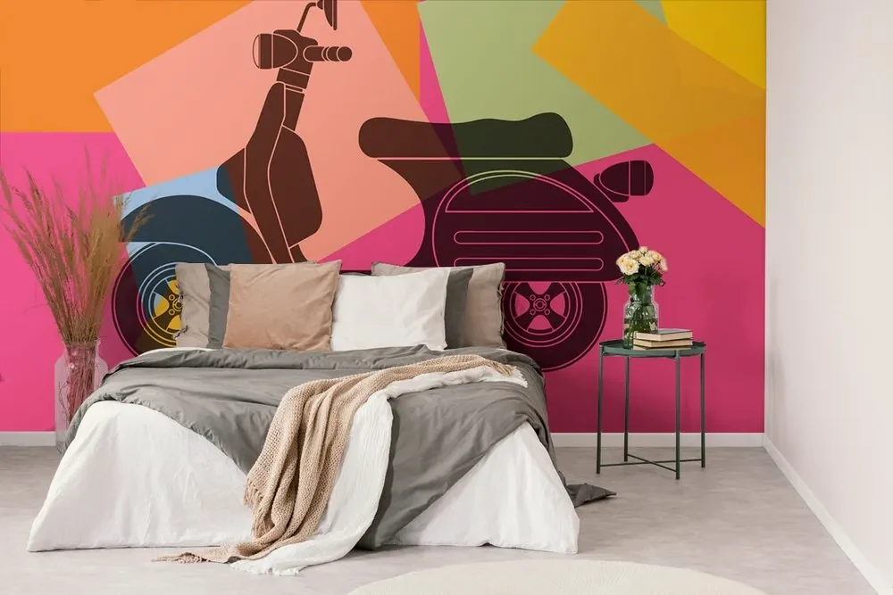 Tapet autoadeziv trotinetă pop art