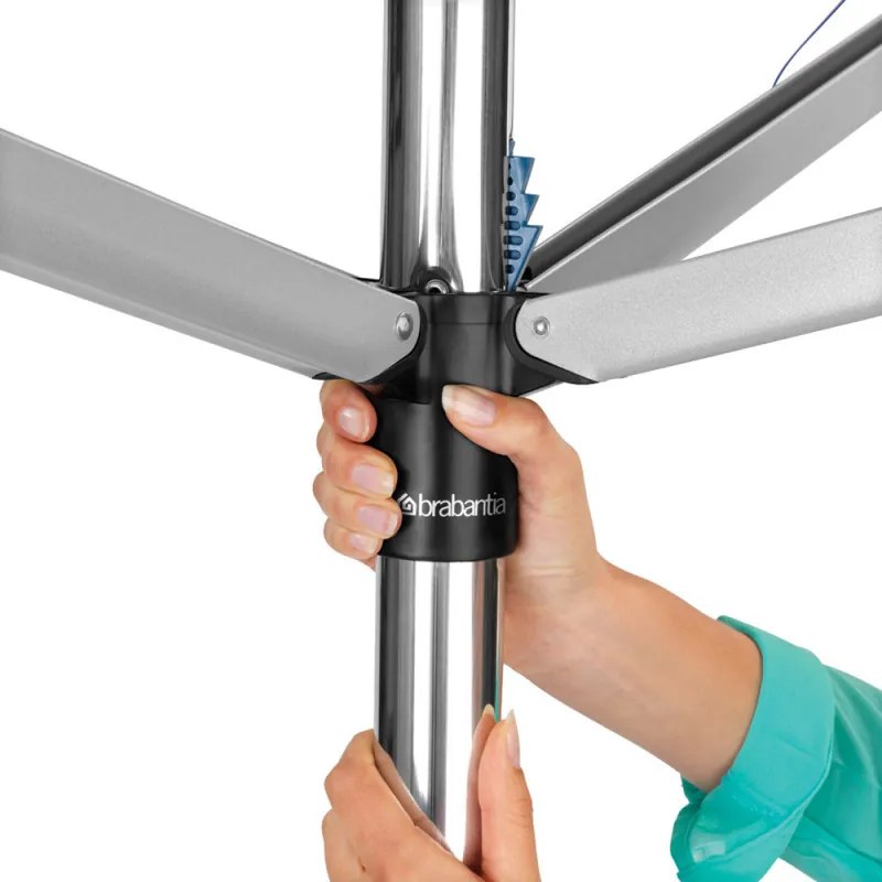 Uscator de rufe pentru exterior Brabantia TopSpinner 90300260, 40 m, Tepusa din metal pentru infigere, Rezistent la coroziune, Inox