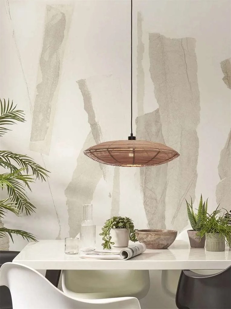 Lustra/Pendul eco din ratan Tanami disc L, nat