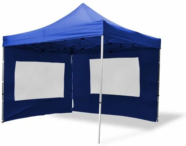 Cort grădină PROFI, model foarfecă  3x3 m albastru + 2 pereți laterali