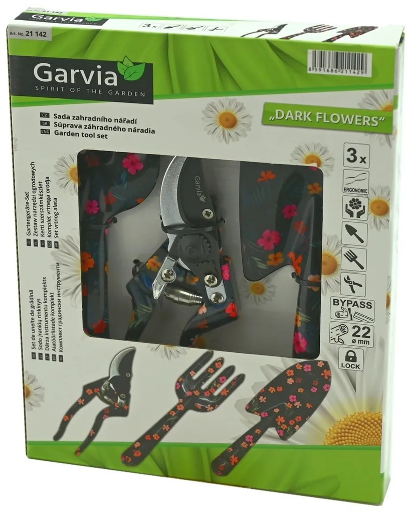 Garvia Set de instrumente de grădină 3pcs Floriîntunecate