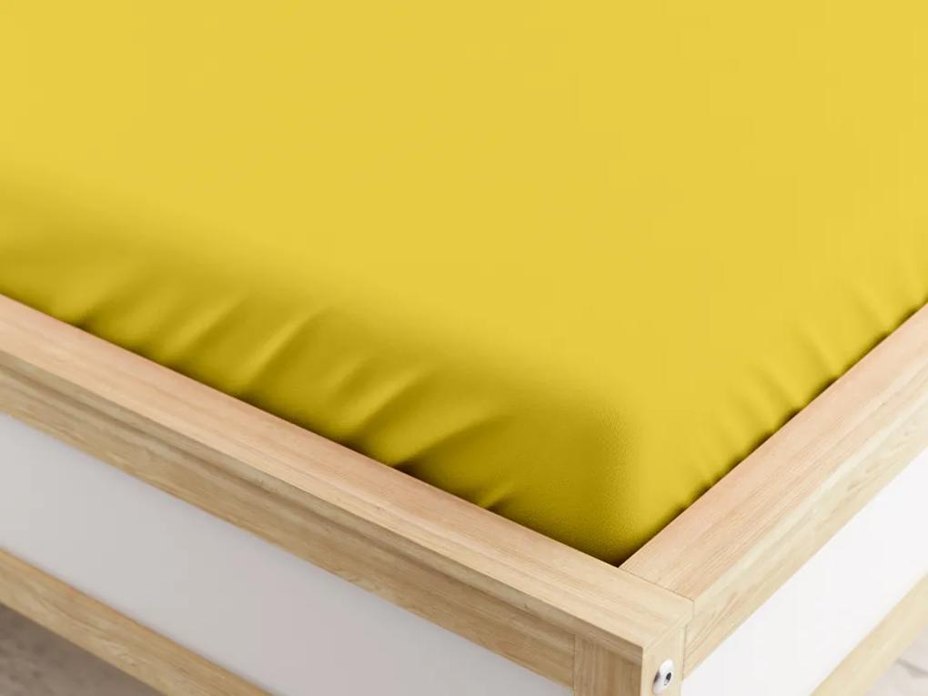 Cearsaf Jersey cu elastic galben 200 x 220 cm