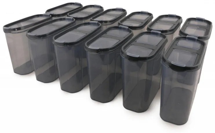 Set de Cutii pentru Depozitare, 12 Piese, Culoare Antracit, 964FRM1125
