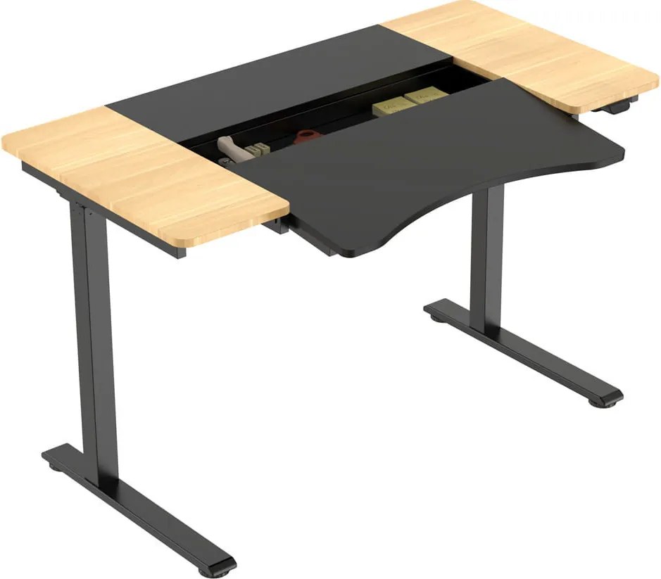HALDEN birou cu reglare electrică a înălțimii, 120x60 cm negru-burlywood