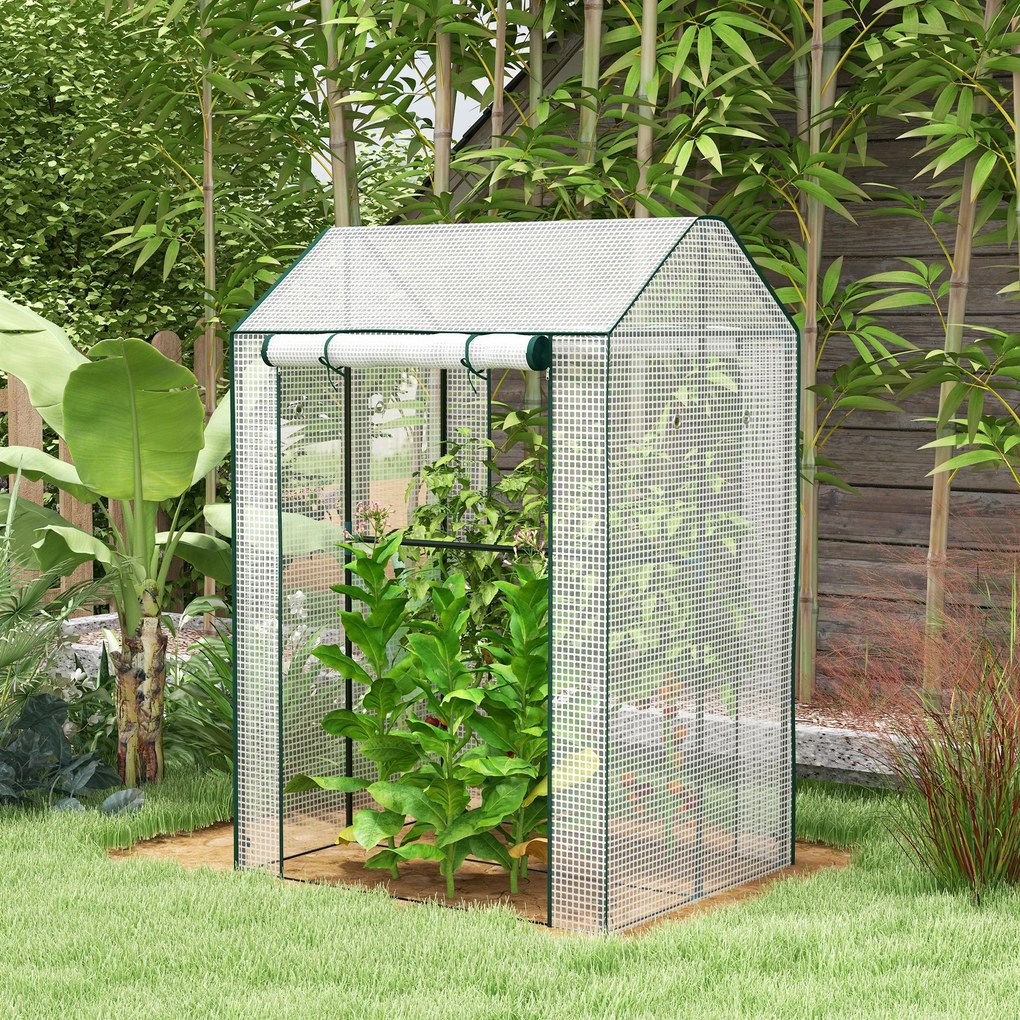 Outsunny Sera Cu 2 Camere Pentru Gradina Cu 2 Usi | Aosom Romania
