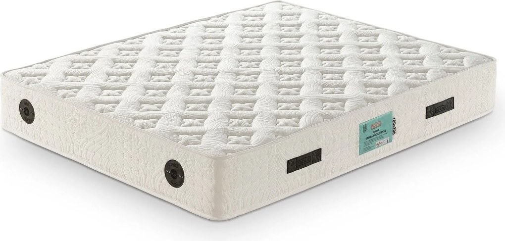 Saltea SAMBA POCKET ROLL, alb, 180x200 cm
