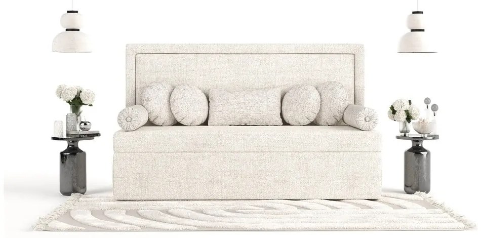 Pat crem tapițat 80x200 cm Scala – Maison de Rêve