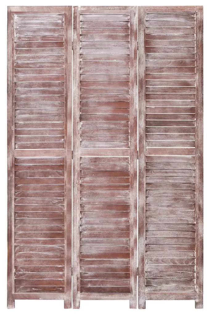 Paravan de camera cu 3 panouri, maro, 105 x 165 cm, lemn Maro inchis, 3