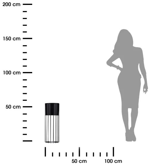 Ghiveci metalic de flori LOFT 55x20 cm negru