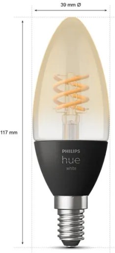 SET 2x bec LED dimabil Philips Hue WHITE FILAMENT E14/4,5W/230V 2100K