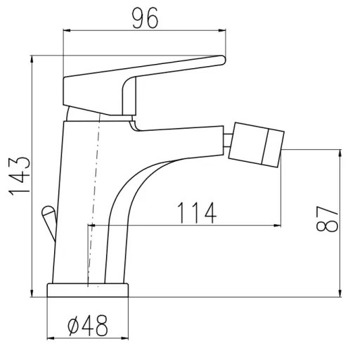 RAV Slezák CO145.0 - Baterie pentru bideu + ventil de scurgere COLORADO 14,3 cm, crom lucios