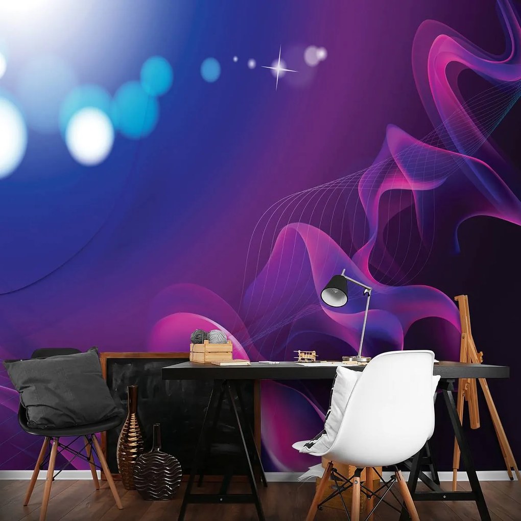 Fototapet - Valuri abstracte violete (254x184 cm)
