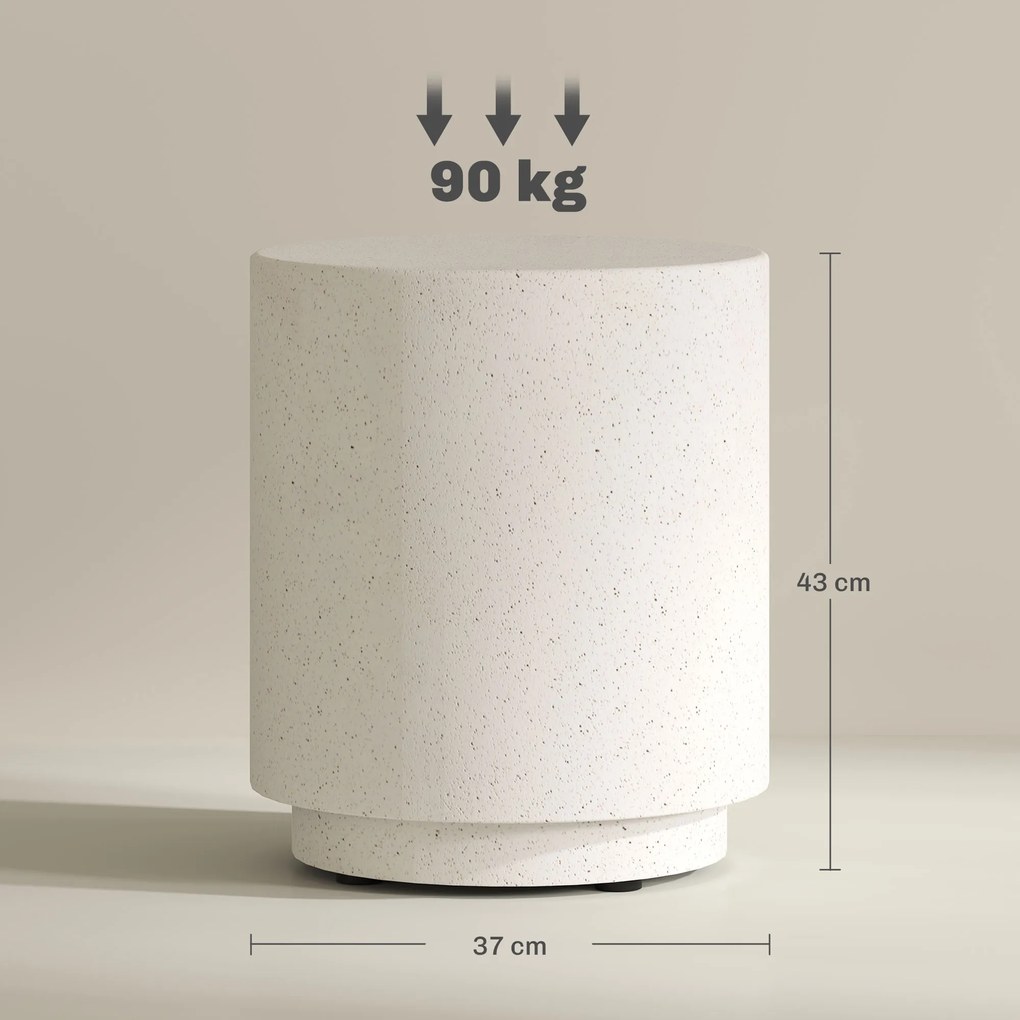HOMCOM Masă laterală cu aspect beton 37 cm x 37 cm x 43 cm Pulbere anorganică de minereu Gri | Aosom Romania