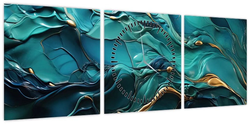 Tablou - Texturi abstracte (cu ceas) (90x30 cm)