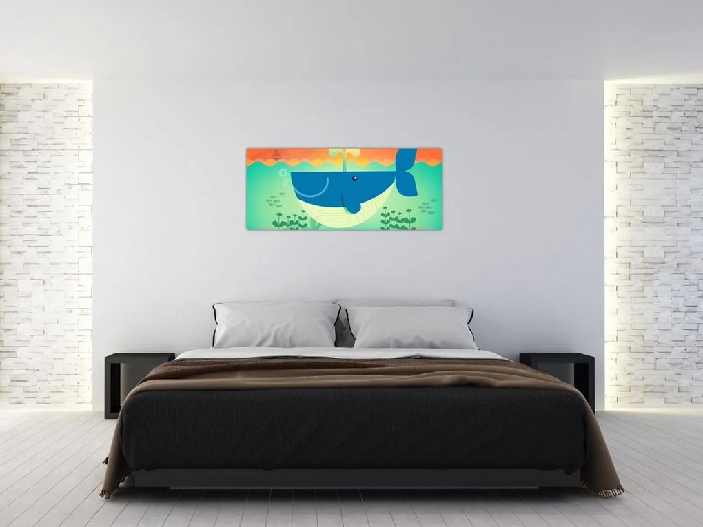 Tablou - Balena veselă (120x50 cm)
