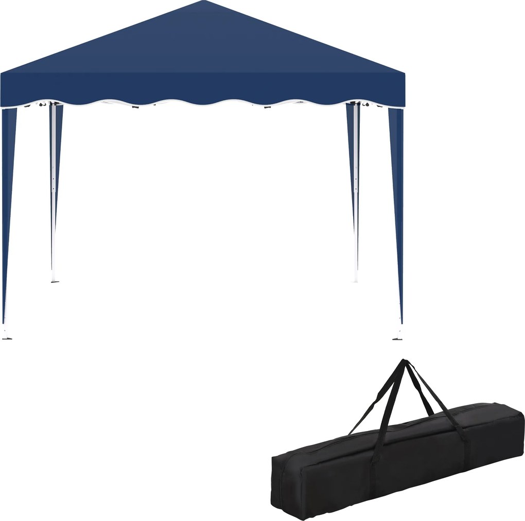 Outsunny pavilion pliant 3 x 3 m, cort de grădină pliabil, reglabil pe înălțime, cu geantă de transport, protecție UV, oțel, material Oxford, albastru | Aosom Romania