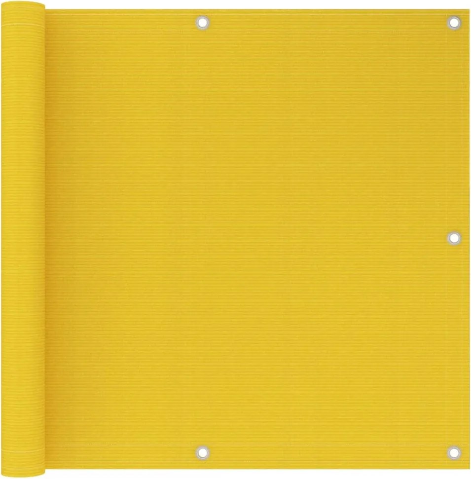 vidaXL Paravan de balcon, galben, 90x500 cm, HDPE