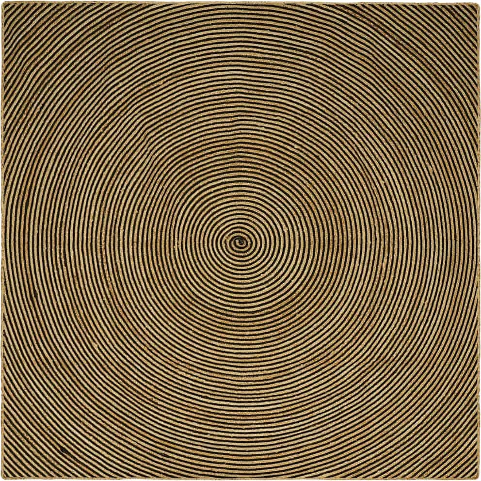 vidaXL Covor Natural și Negru 200 x 200 cm Iută