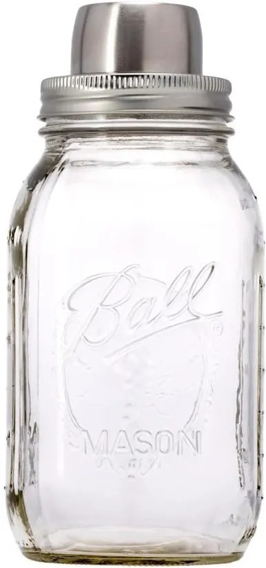 Shaker din sticlă cu dop argintiu W&P Design The Mason