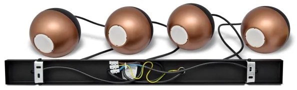 Lustră LED pe cablu MIDWAY 4xGU10/4,8W/230V negru/cupru