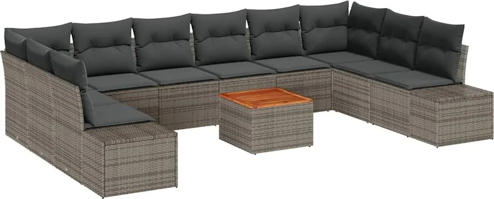 vidaXL Set de canapele pentru grădină 11 pcs Gri