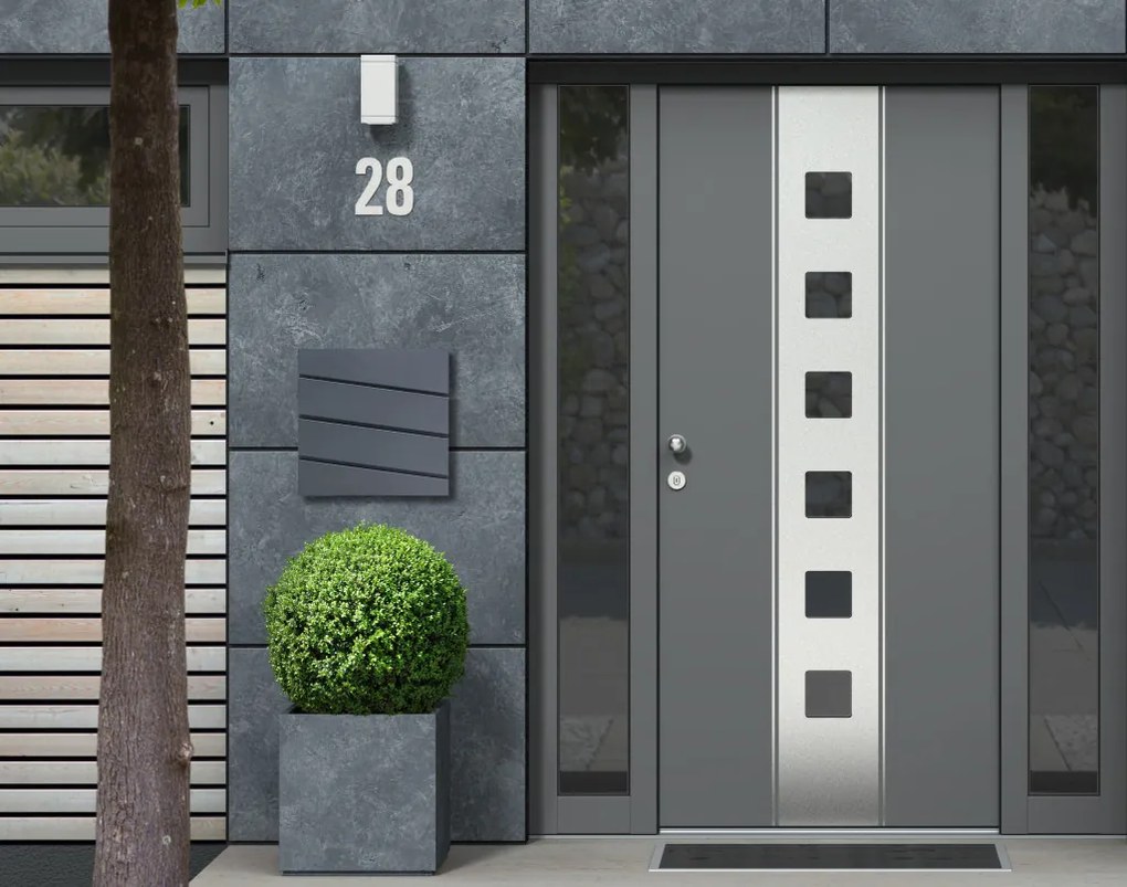 Cutie poștală din oțel galvanizat cu suport pentru ziare antracit