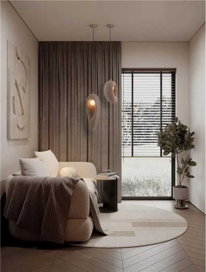 Pendul design modern, Stone Brown, TEMPUS, 18x48cm