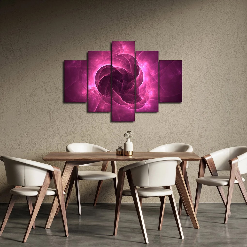 Tablou cu abstracțiune modernă în roz (150x105 cm)