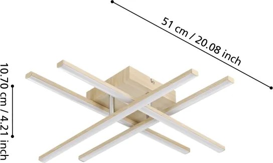 Eglo 901104 - Plafonieră LED LASANA LED/20,5W/230V aurie
