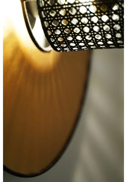 Aplică TOKYO Duolla RATTAN 1xE27/15W/230V d. 50 cm auriu/negru