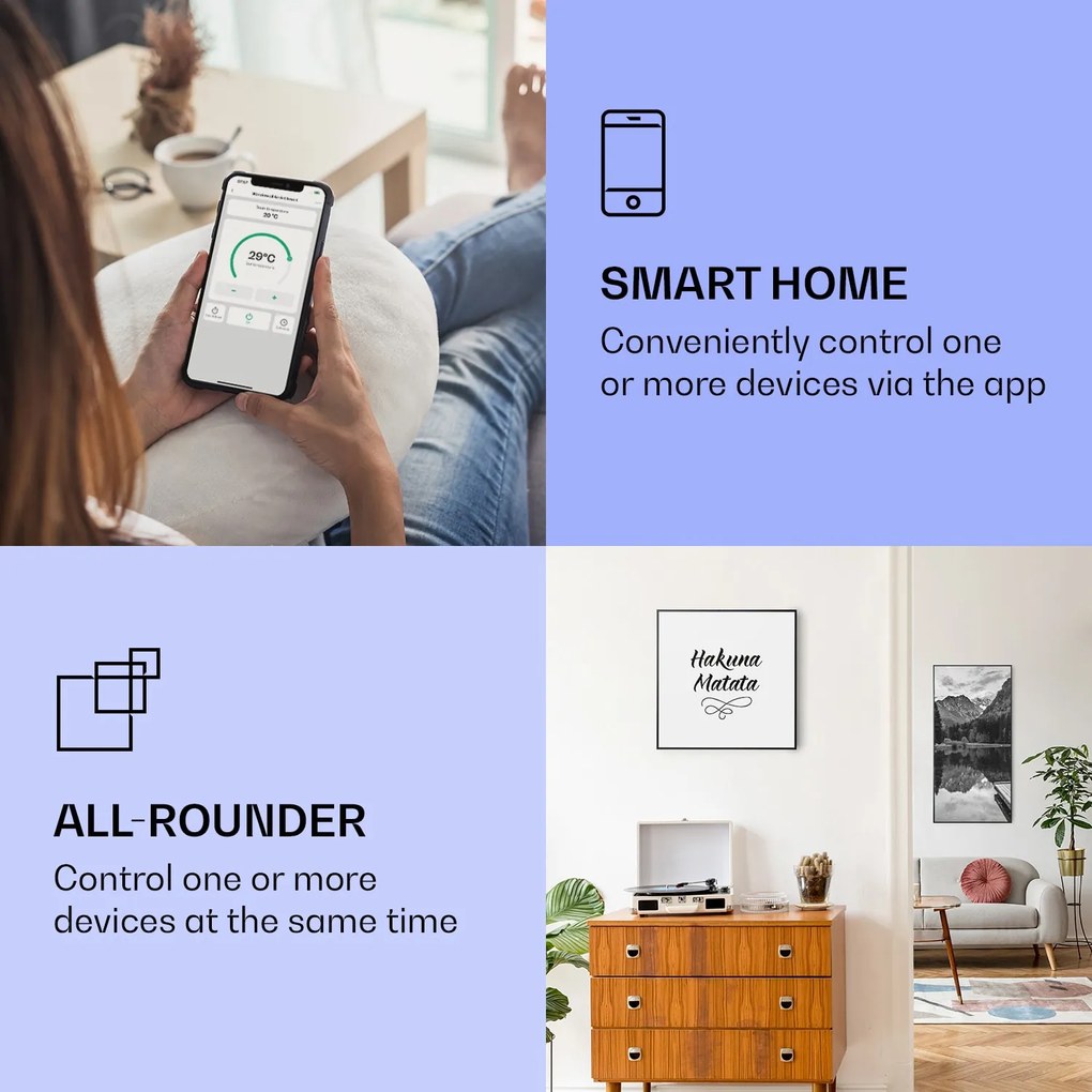 Klarstein Wonderwall Air Art Smart, încălzitor cu infraroșu, motto, 60 x 60 cm, 350 W