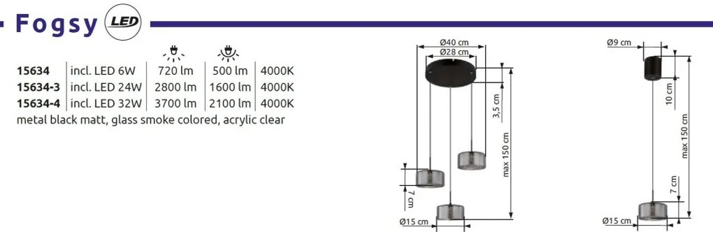 Pendul LED design modern FOGSY