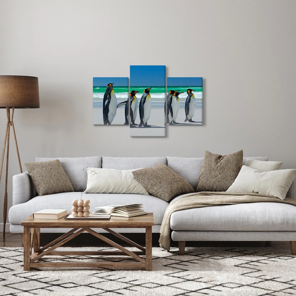 Tablou - Grup de pinguini regali (90x60 cm)