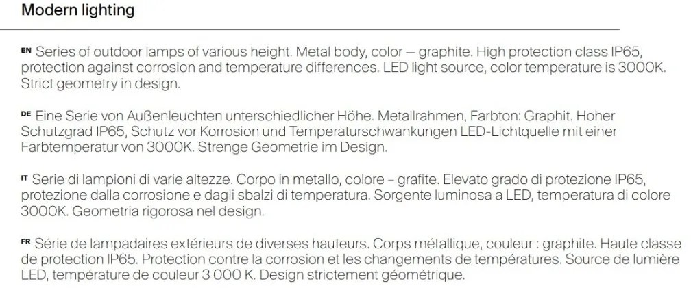 Stalp LED pentru iluminat exterior IP65 Elbe grafit H-100cm