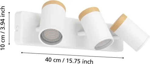 Eglo 300004 - Aplica spot pentru baie CONSUMA, 3x GU10, 3W, 230V, IP44, alb/bej