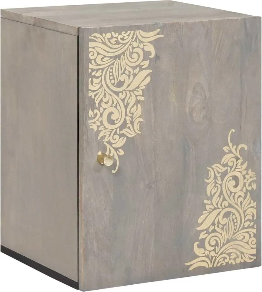 vidaXL Dulap de perete cu ușă Gri 38 x 33 x 48 cm Lemn de mango solid