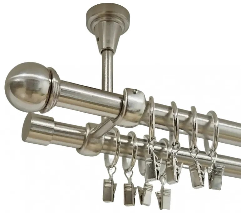 Galerie dubla TODI MAX prindere tavan 19 mm inox (Alege marime: 120 cm)