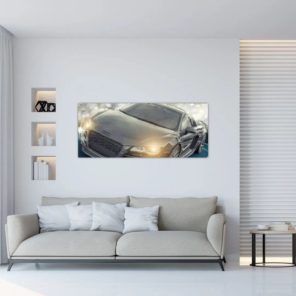 Tablou cu Audi - gri (120x50 cm)