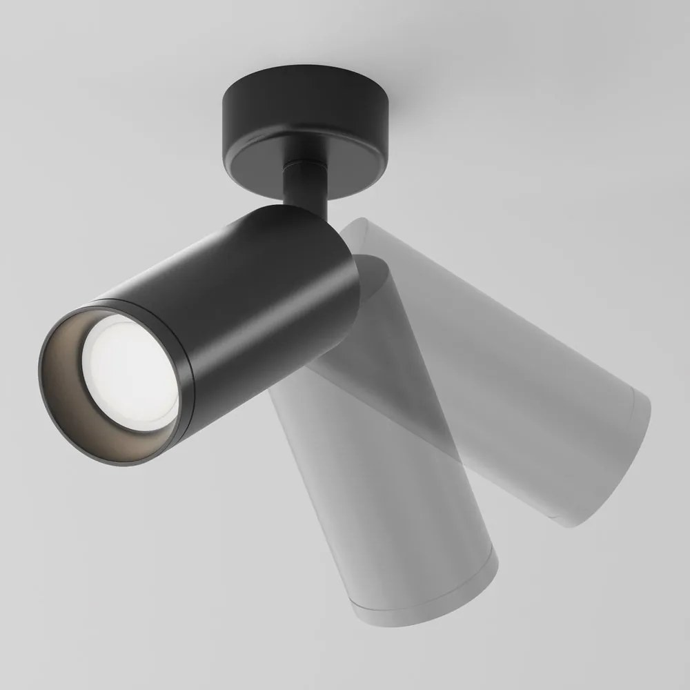 Spot aplicat, plafoniera design tehnic Focus negru