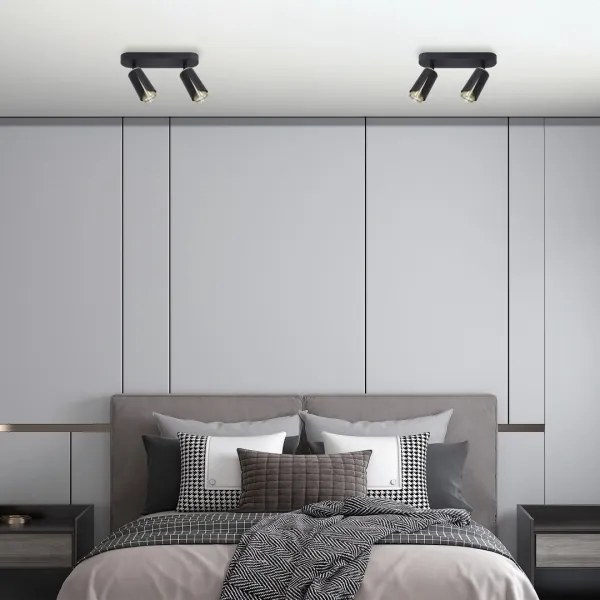 Spot FLOWER 2xGU10/8W/230V negru