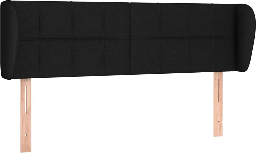vidaXL Tăblie de pat cu aripioare negru 147x23x78/88 cm textil