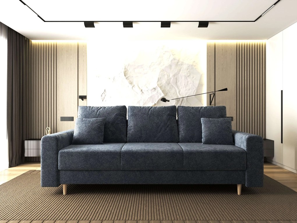 Canapea extensibilă dumonde cu ladă de depozitare si sezut confortabil din spuma high-density, Kronos Euphoria Grafit 210x100 cm