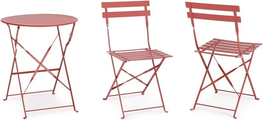 Set de dining pentru grădină teracotă din oțel pentru 2 persoane Austin – Bizzotto