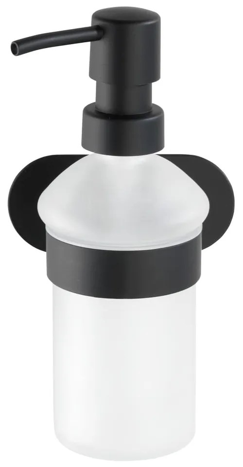 Dozator săpun cu suport de perete din oțel inoxidabil Wenko Orea Trubo-Loc®, negru mat