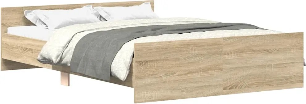 vidaXL Cadru pat cu tăblie la cap/picioare, stejar sonoma, 120x200 cm