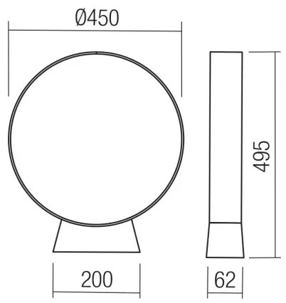 Redo 91067 - Lampă LED de exterior ONIRO, 15W, 230V, 49,5 cm, CRI 90, IP65, maro